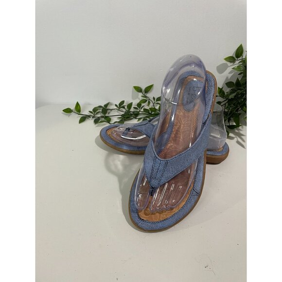 B.O.C Womens Blue Faux Leather Flip Flops Size 8 - Picture 2 of 16